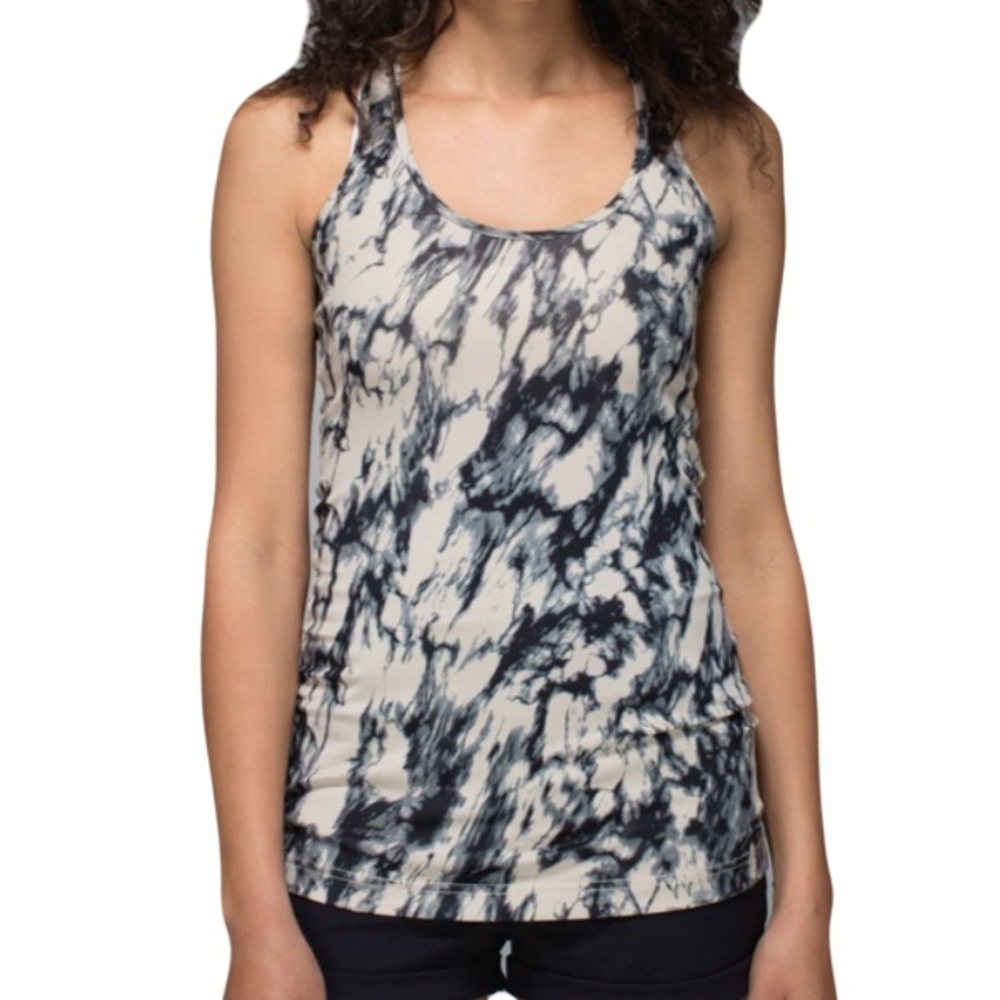Lululemon Cool Racerback Great Granite Black Mojave Tank Fits like 4